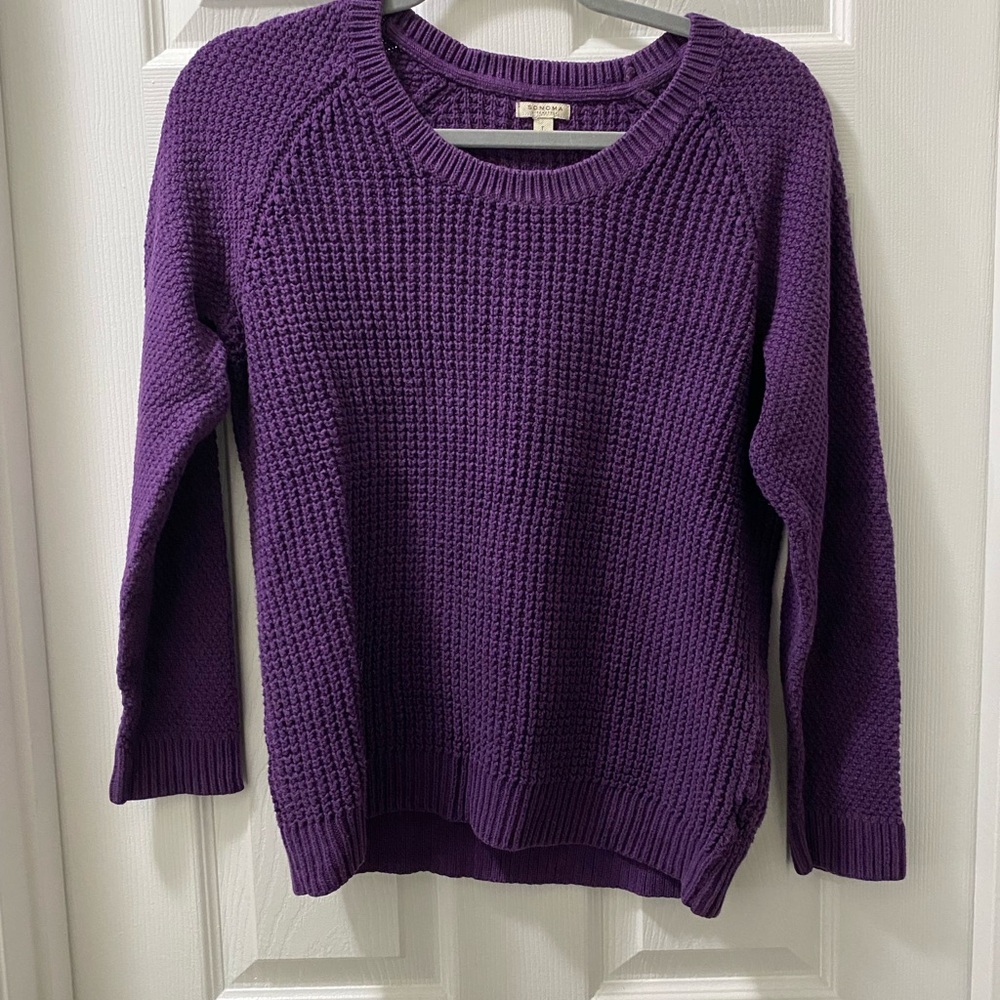 Sonoma Women's Rich Purple Crew Neck Sweater